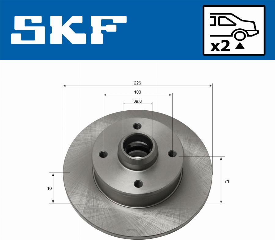 SKF VKBD 90105 S2 - Brake Disc autospares.lv