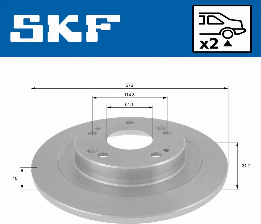 SKF VKBD 90318 S2 - Brake Disc autospares.lv