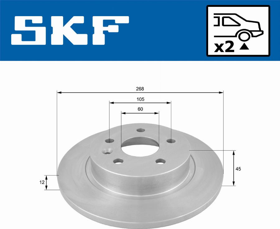 SKF VKBD 90298 S2 - Brake Disc autospares.lv