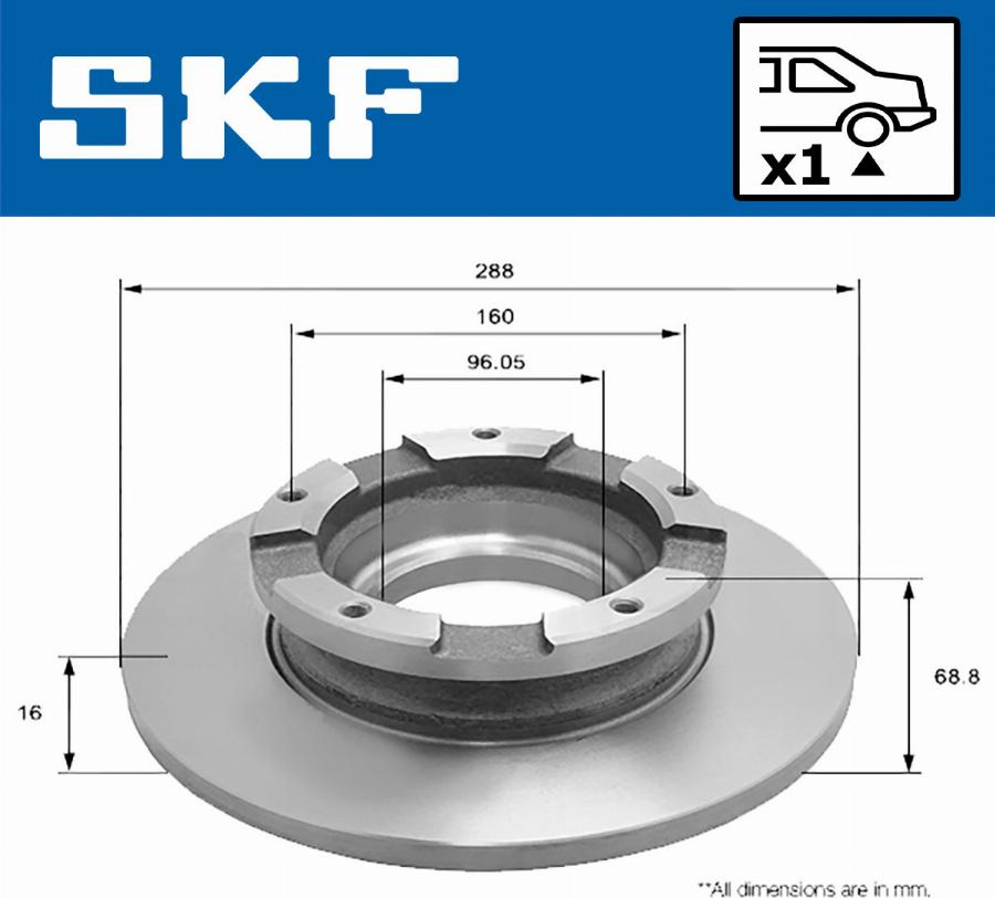 SKF VKBD 90258 S1 - Brake Disc autospares.lv