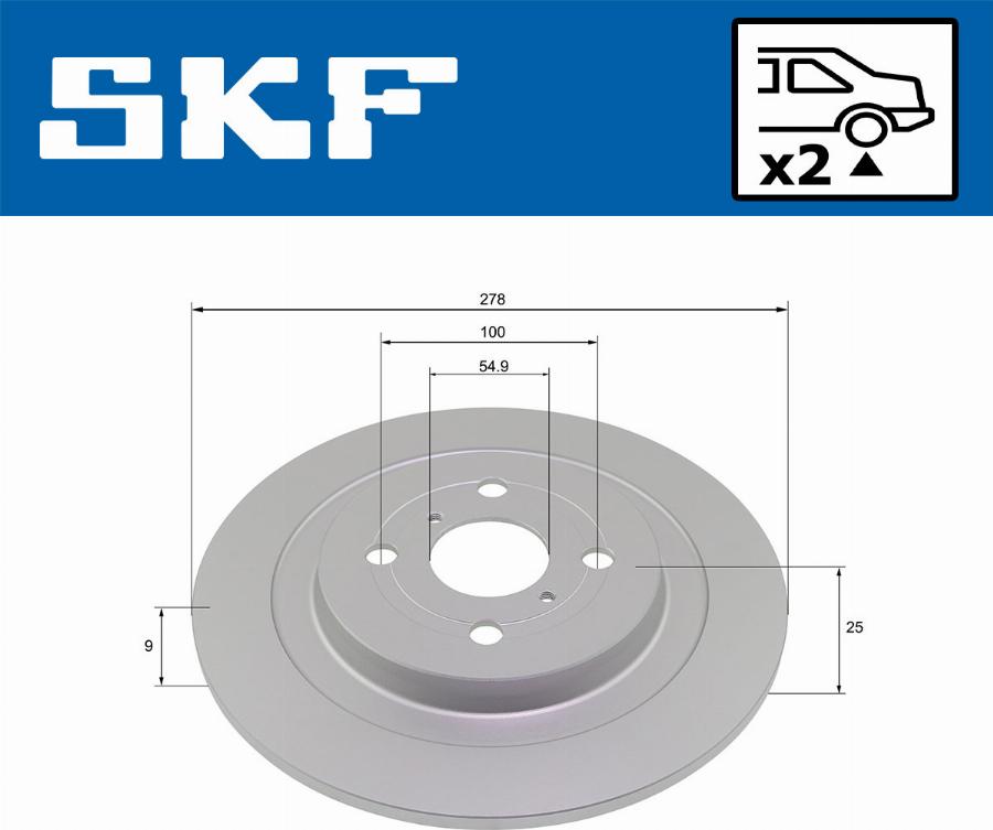 SKF VKBD 90260 S2 - Brake Disc autospares.lv