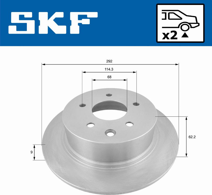 SKF VKBD 90263 S2 - Brake Disc autospares.lv