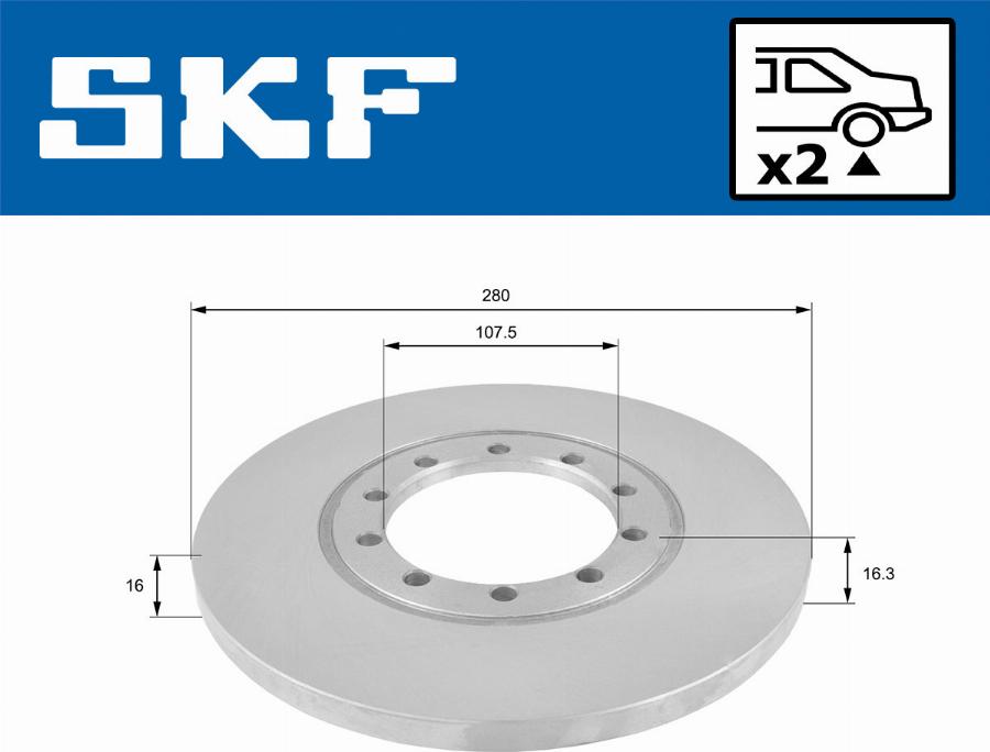 SKF VKBD 90207 S2 - Brake Disc autospares.lv