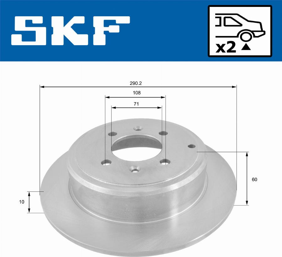 SKF VKBD 90238 S2 - Brake Disc autospares.lv