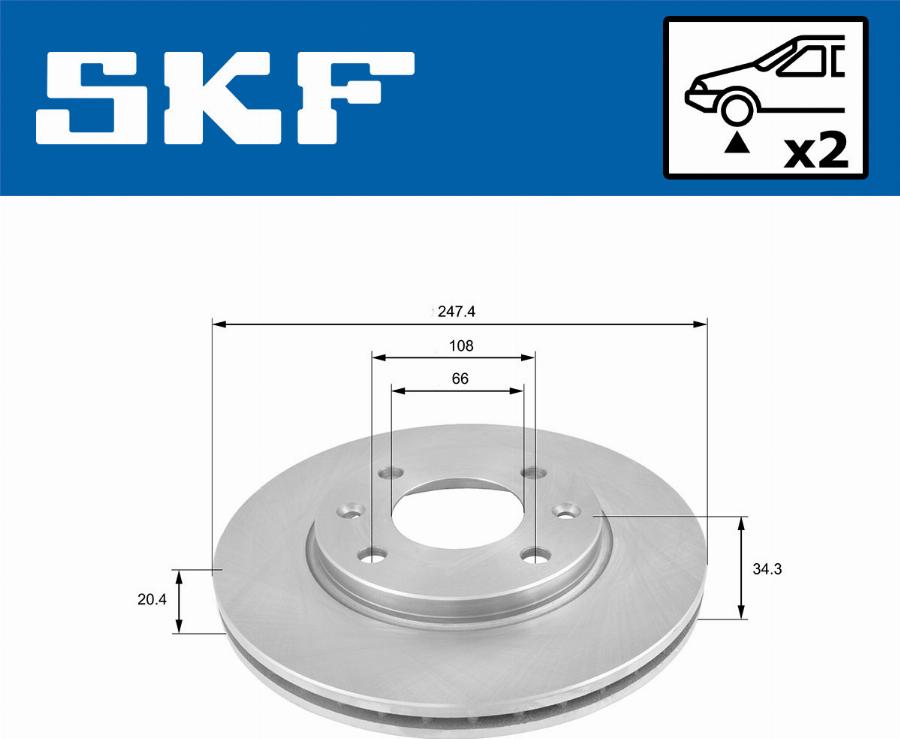 SKF VKBD 80092 V2 - Brake Disc autospares.lv