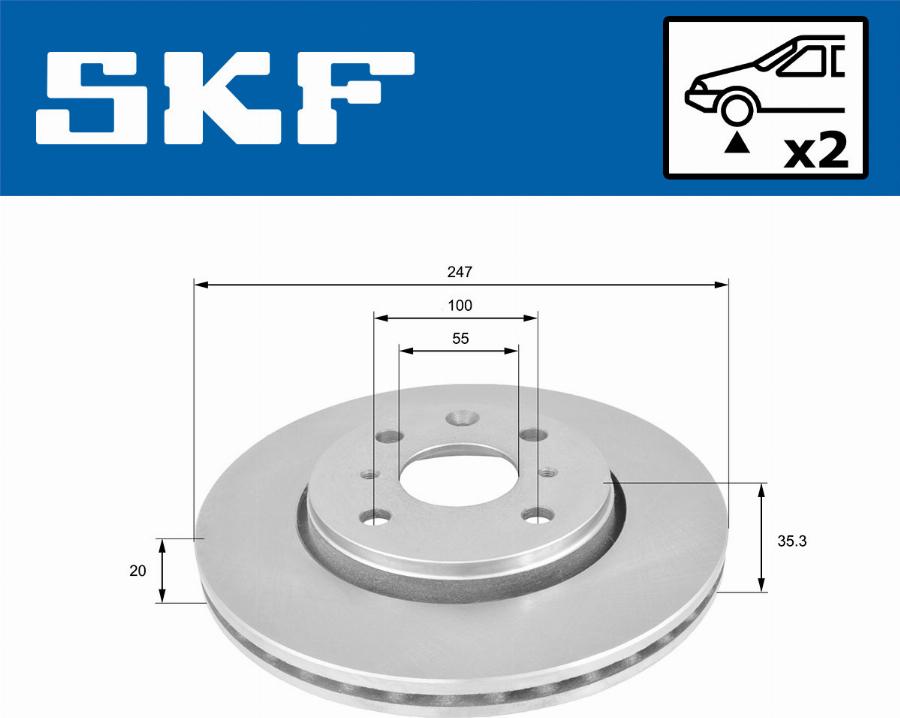 SKF VKBD 80043 V2 - Brake Disc autospares.lv