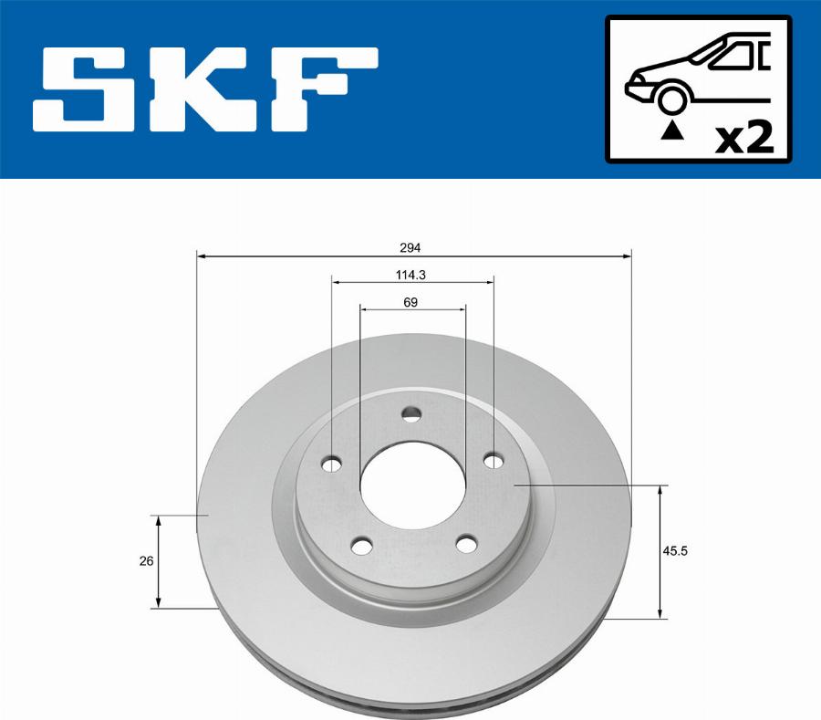 SKF VKBD 80054 V2 - Brake Disc autospares.lv