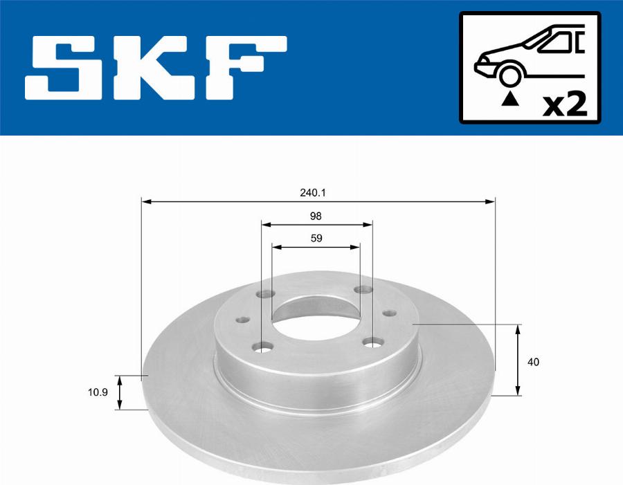 SKF VKBD 80058 S2 - Brake Disc autospares.lv