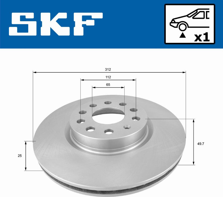 SKF VKBD 80006 V1 - Brake Disc autospares.lv