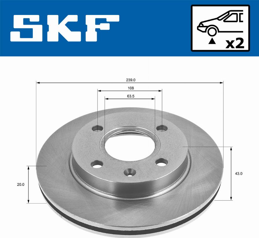 SKF VKBD 80073 V2 - Brake Disc autospares.lv