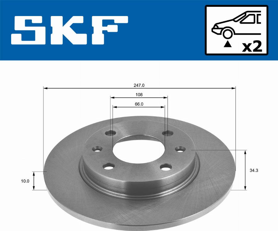 SKF VKBD 80165 S2 - Brake Disc autospares.lv