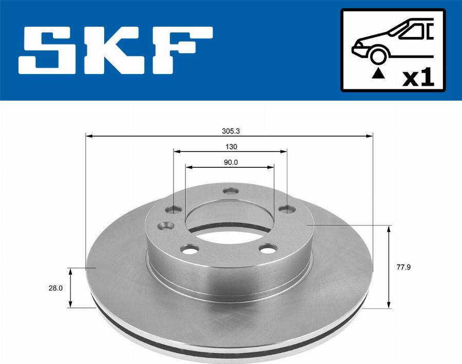 SKF VKBD 80109 V1 - Brake Disc autospares.lv