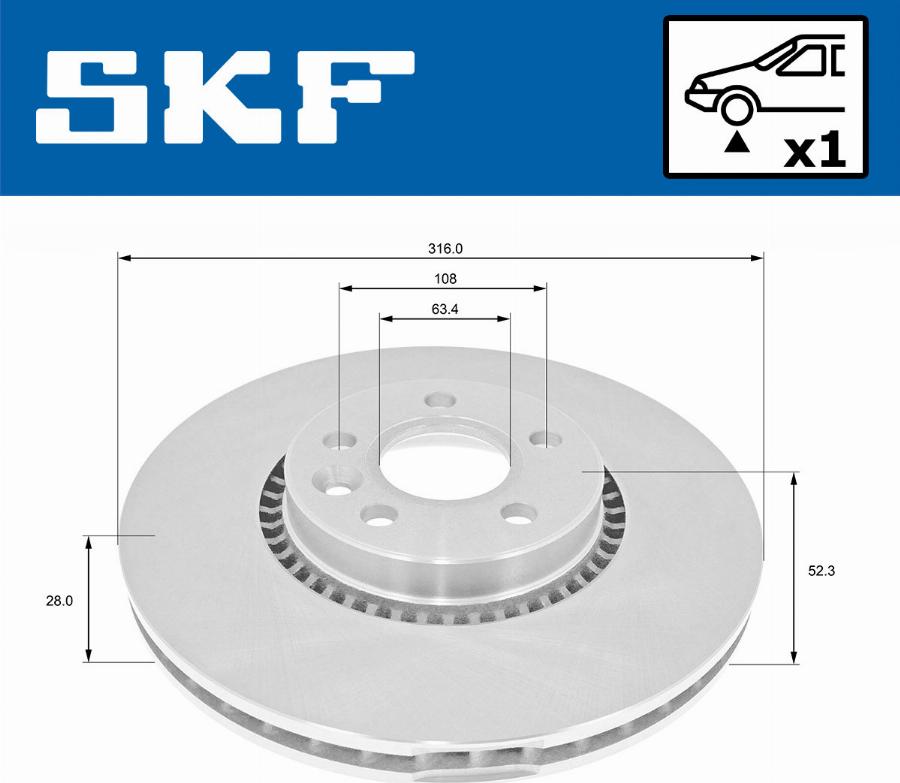 SKF VKBD 80116 V1 - Brake Disc autospares.lv