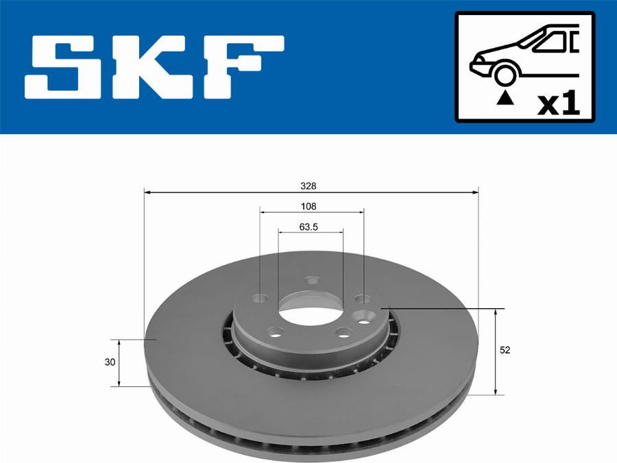 SKF VKBD 80128 V1 - Brake Disc autospares.lv