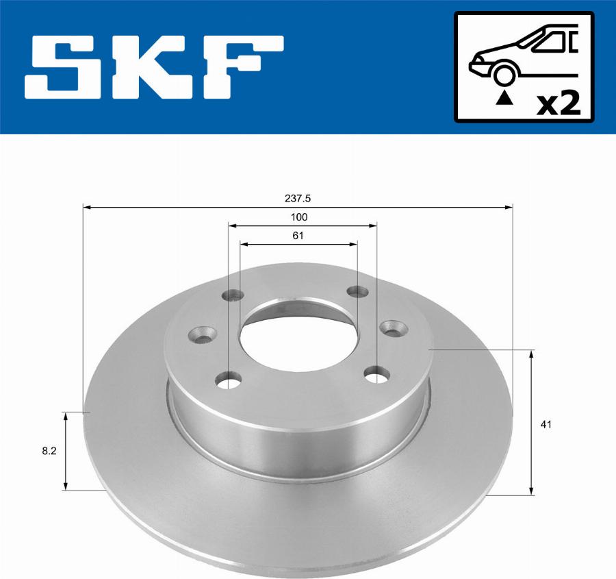 SKF VKBD 80308 S2 - Brake Disc autospares.lv