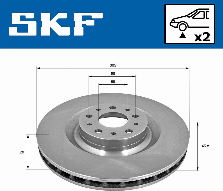 SKF VKBD 80317 V2 - Brake Disc autospares.lv