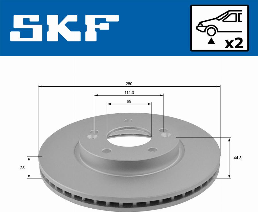 SKF VKBD 80323 V2 - Brake Disc autospares.lv