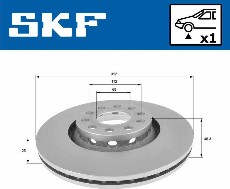 SKF VKBD 80242 V1 - Brake Disc autospares.lv