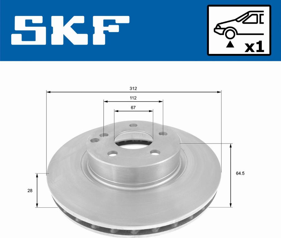 SKF VKBD 80256 V1 - Brake Disc autospares.lv