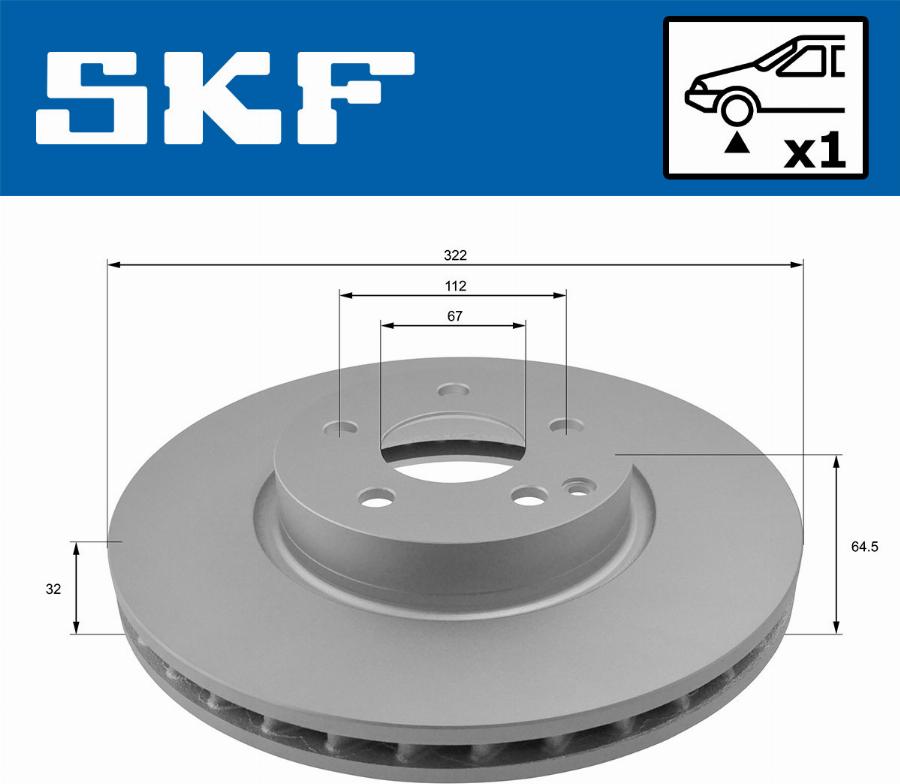 SKF VKBD 80257 V1 - Brake Disc autospares.lv