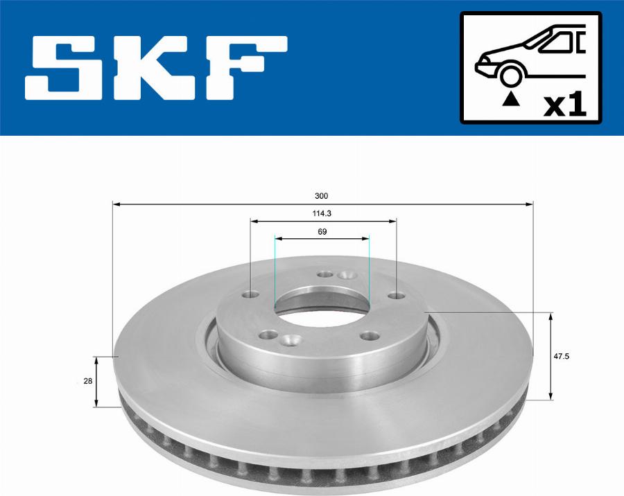 SKF VKBD 80236 V1 - Brake Disc autospares.lv