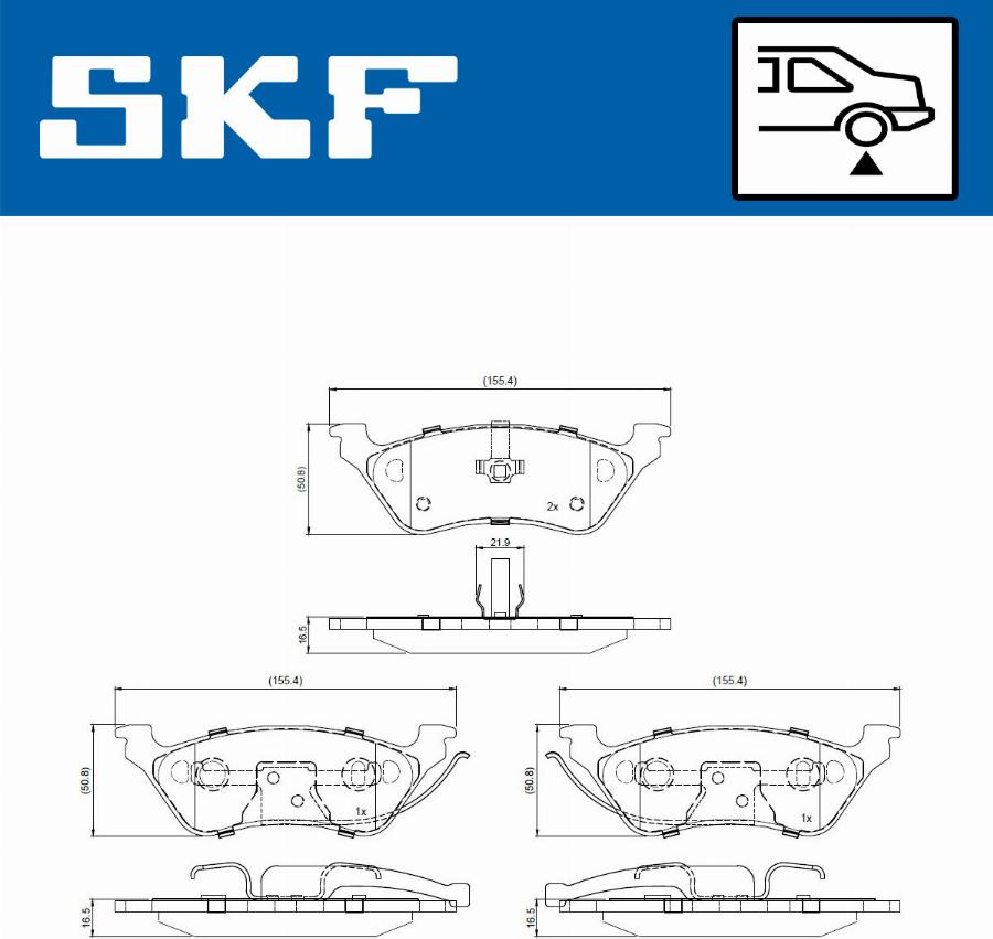 SKF VKBP 90945 - Brake Pad Set, disc brake autospares.lv