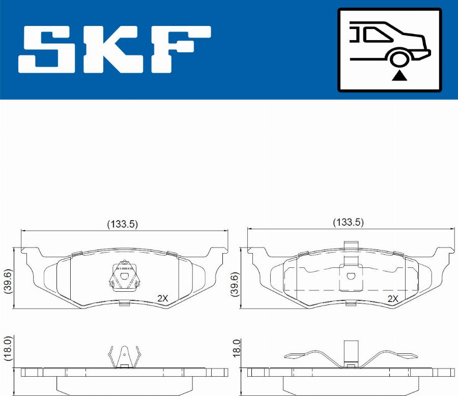 SKF VKBP 90940 - Brake Pad Set, disc brake autospares.lv