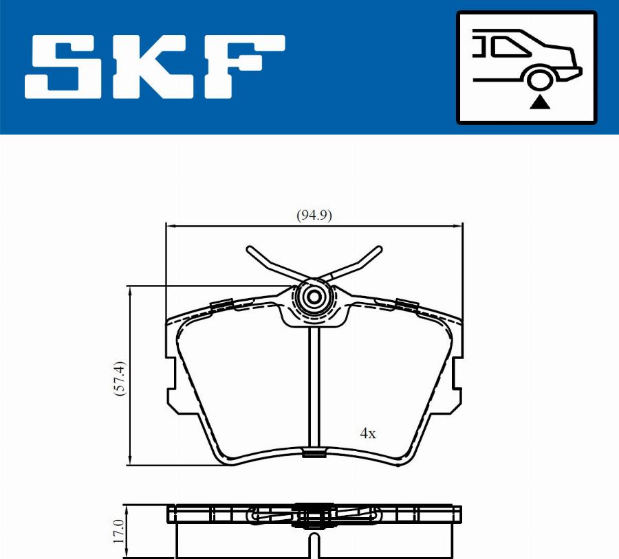 SKF VKBP 90983 - Brake Pad Set, disc brake autospares.lv