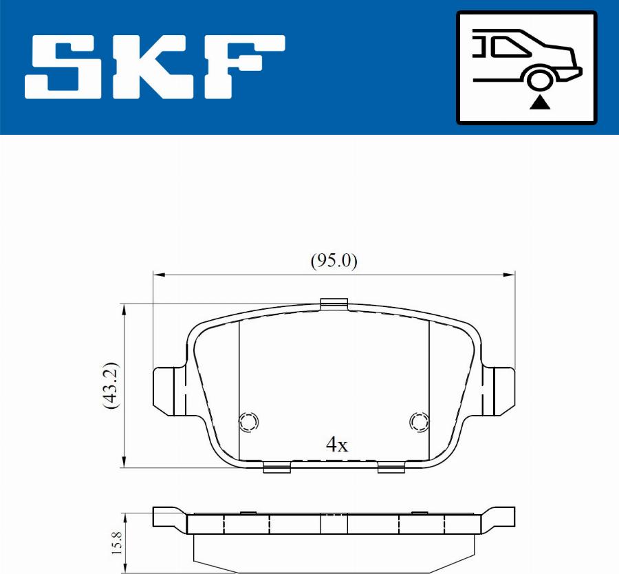 SKF VKBP 90498 - Brake Pad Set, disc brake autospares.lv