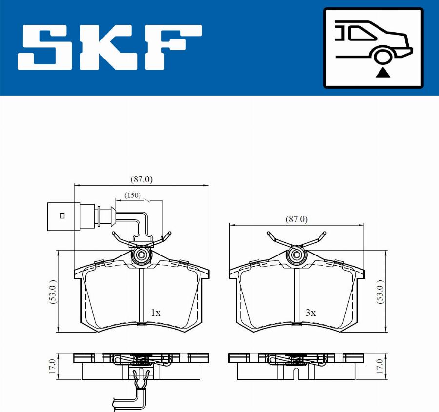 SKF VKBP 90452 E - Brake Pad Set, disc brake autospares.lv