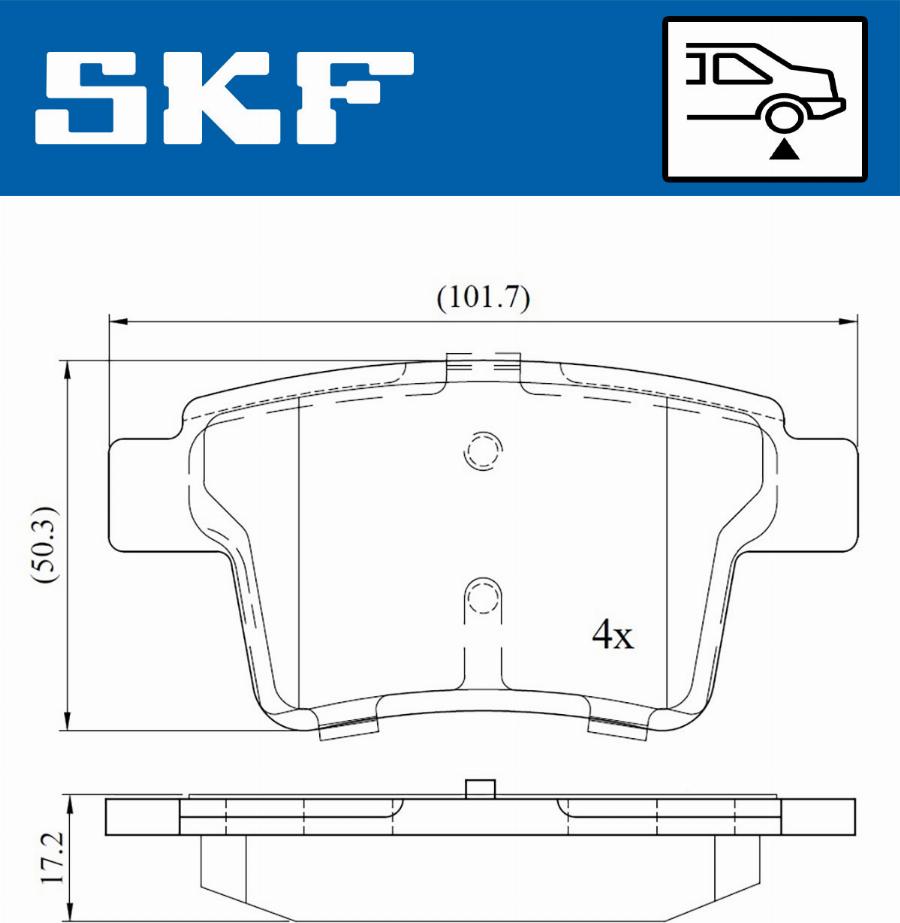 SKF VKBP 90407 - Brake Pad Set, disc brake autospares.lv