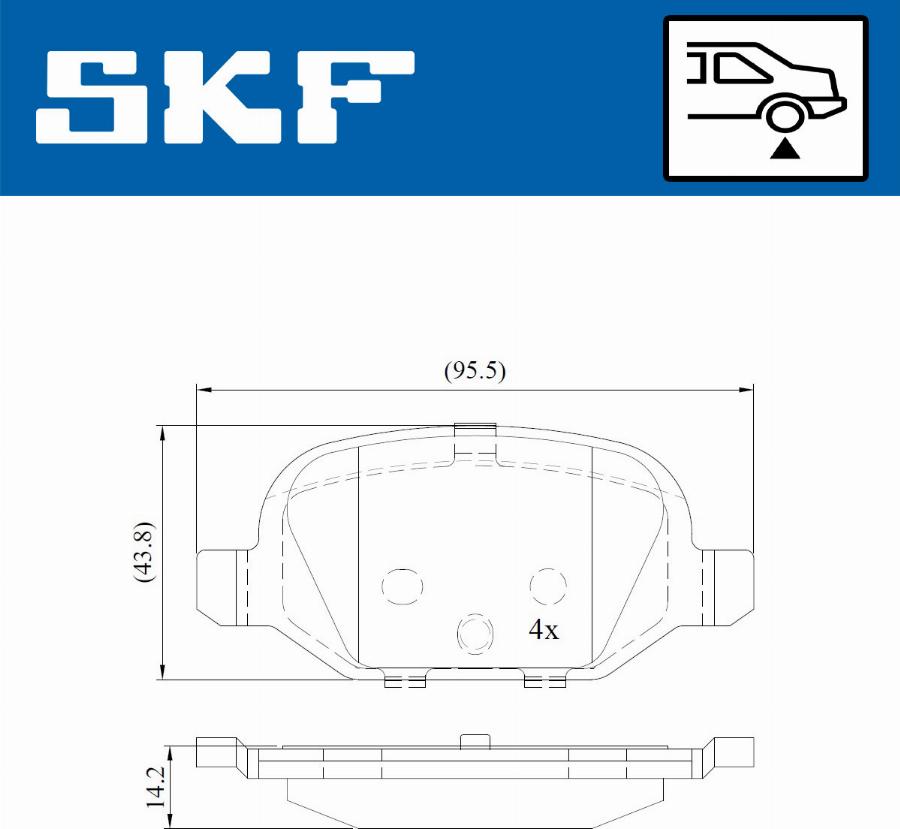 SKF VKBP 90414 - Brake Pad Set, disc brake autospares.lv