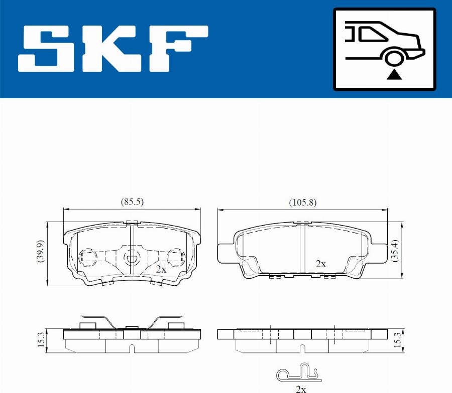 SKF VKBP 90416 A - Brake Pad Set, disc brake autospares.lv