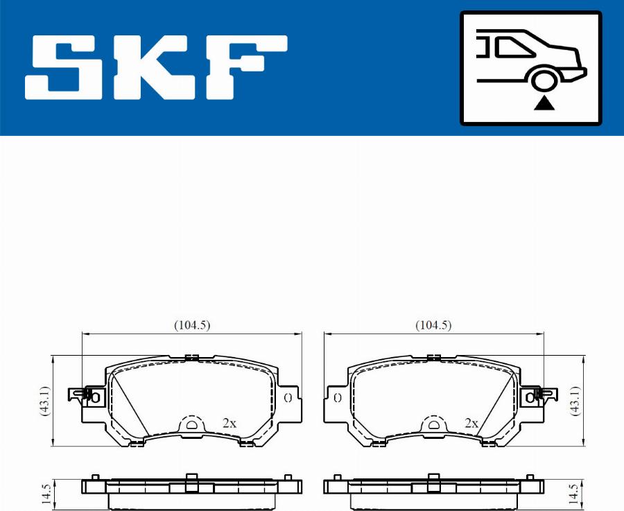 SKF VKBP 90418 A - Brake Pad Set, disc brake autospares.lv