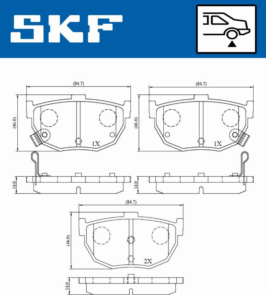 SKF VKBP 90483 A - Brake Pad Set, disc brake autospares.lv