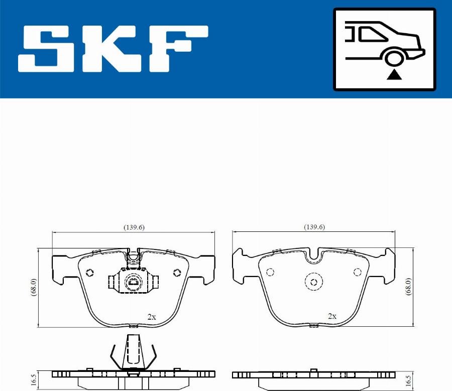 SKF VKBP 90471 - Brake Pad Set, disc brake autospares.lv