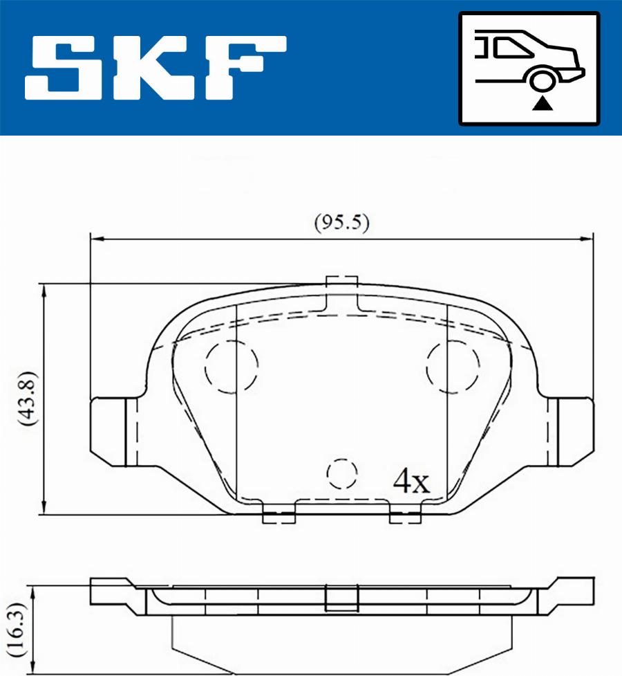 SKF VKBP 90472 - Brake Pad Set, disc brake autospares.lv