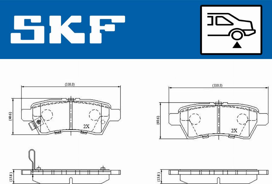 SKF VKBP 90597 A - Brake Pad Set, disc brake autospares.lv