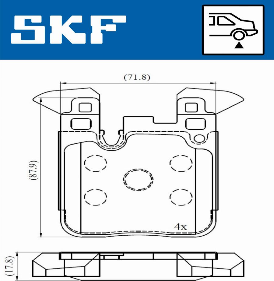 SKF VKBP 90554 - Brake Pad Set, disc brake autospares.lv