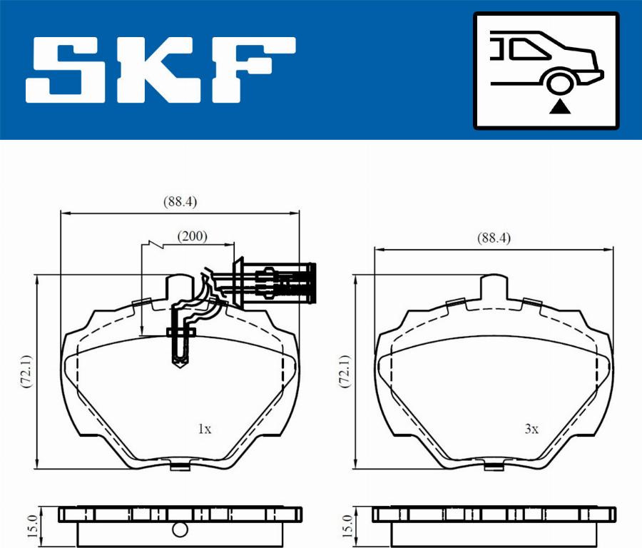 SKF VKBP 90506 E - Brake Pad Set, disc brake autospares.lv