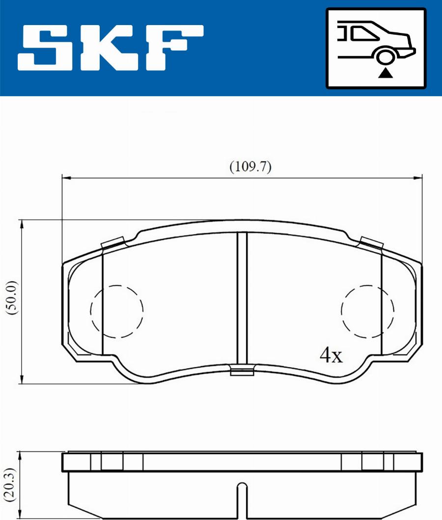 SKF VKBP 90510 - Brake Pad Set, disc brake autospares.lv