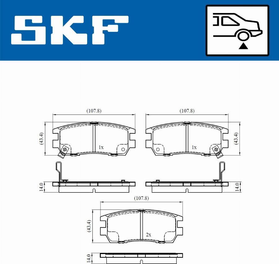 SKF VKBP 90571 A - Brake Pad Set, disc brake autospares.lv