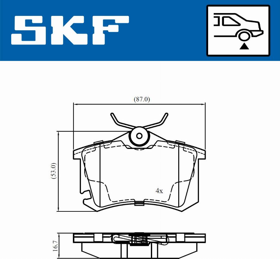 SKF VKBP 90694 - Brake Pad Set, disc brake autospares.lv