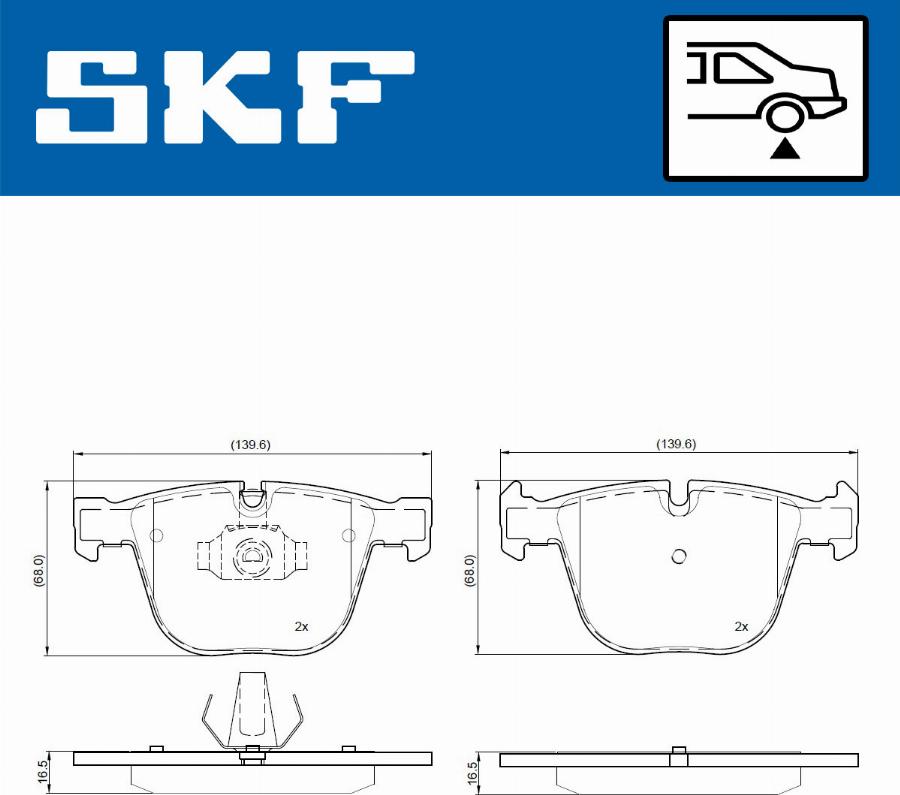 SKF VKBP 90696 - Brake Pad Set, disc brake autospares.lv