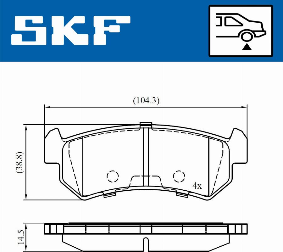 SKF VKBP 90659 - Brake Pad Set, disc brake autospares.lv