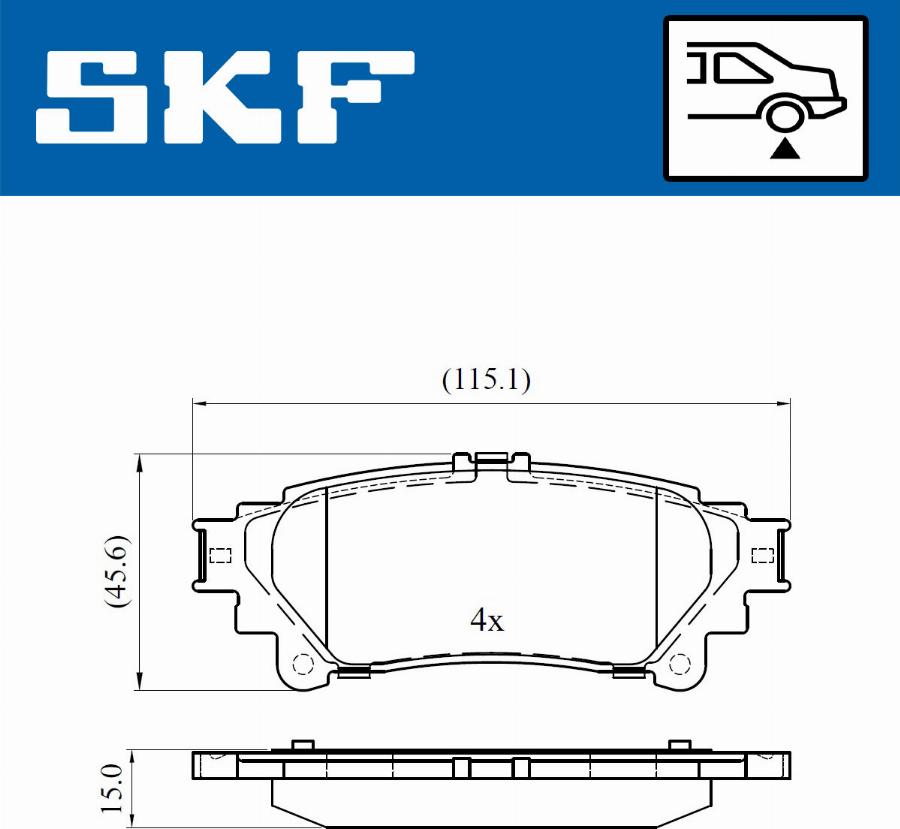 SKF VKBP 90604 - Brake Pad Set, disc brake autospares.lv