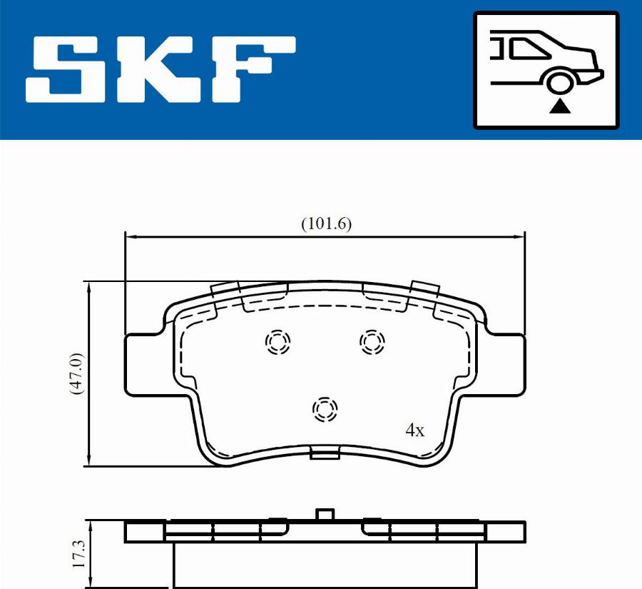 SKF VKBP 90670 - Brake Pad Set, disc brake autospares.lv