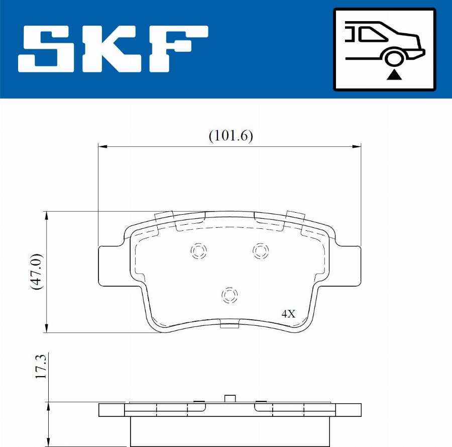 SKF VKBP 90671 - Brake Pad Set, disc brake autospares.lv