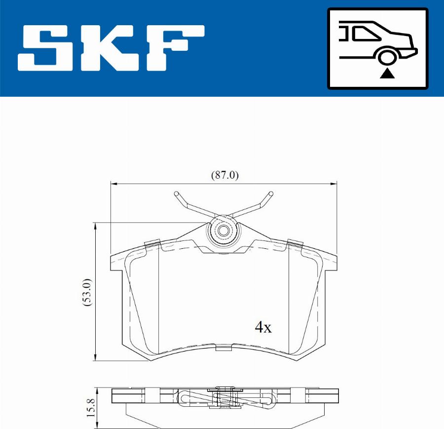 SKF VKBP 90047 - Brake Pad Set, disc brake autospares.lv