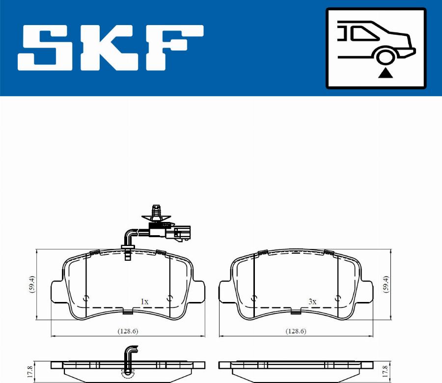 SKF VKBP 90010 E - Brake Pad Set, disc brake autospares.lv